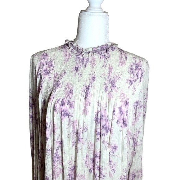 En Creme White & Purple Floral Dress Tunic Size Small - Picture 10 of 16